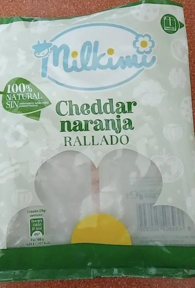 Queso rallado Cheddar naranja