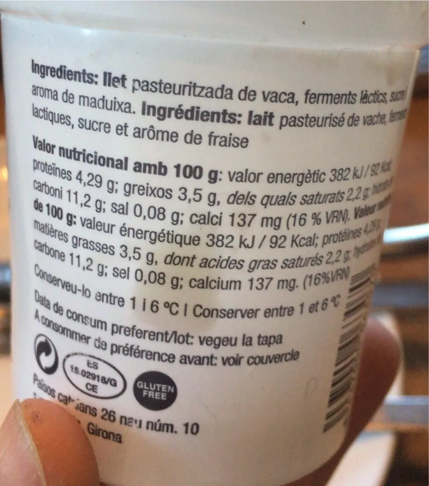 Yogurt maduixa