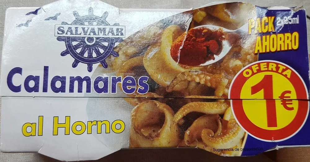 Calamares al horno enlatado