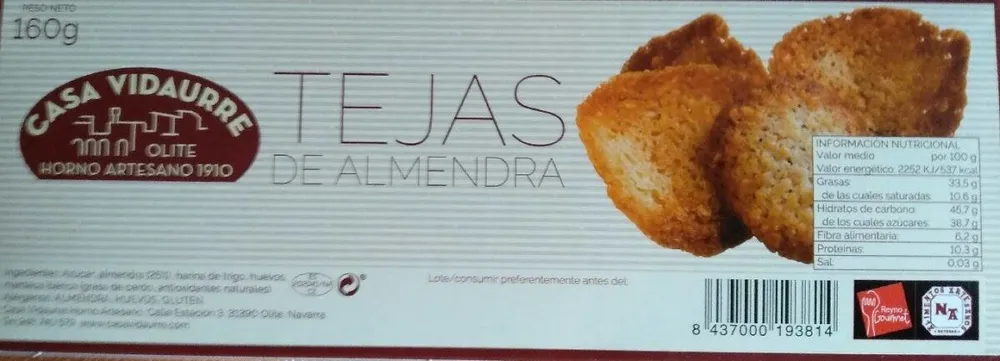 Tejas de almendra
