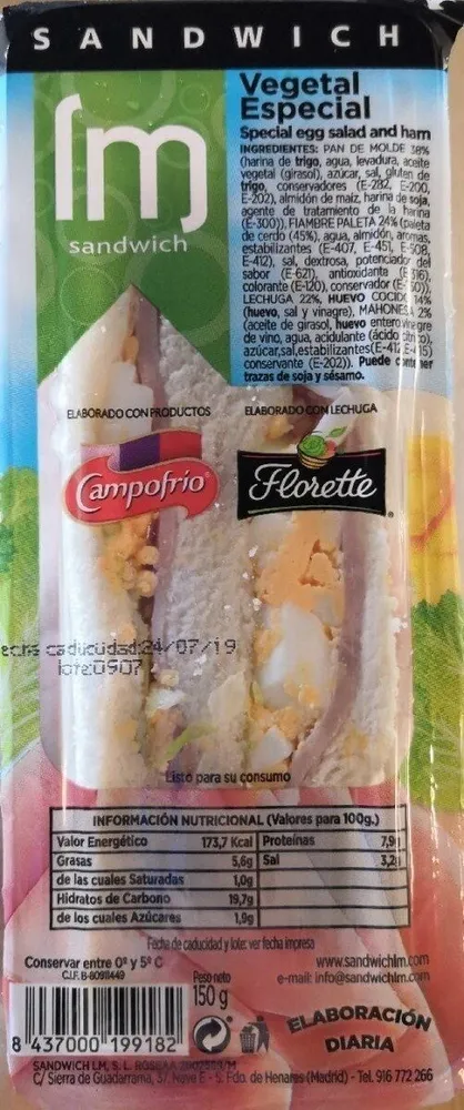 SANDWICH VEGETAL CON YORK LM