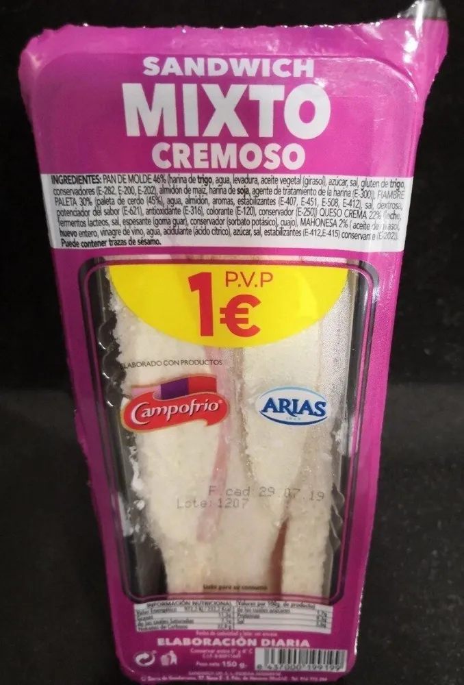 Sandwich mixto cremoso