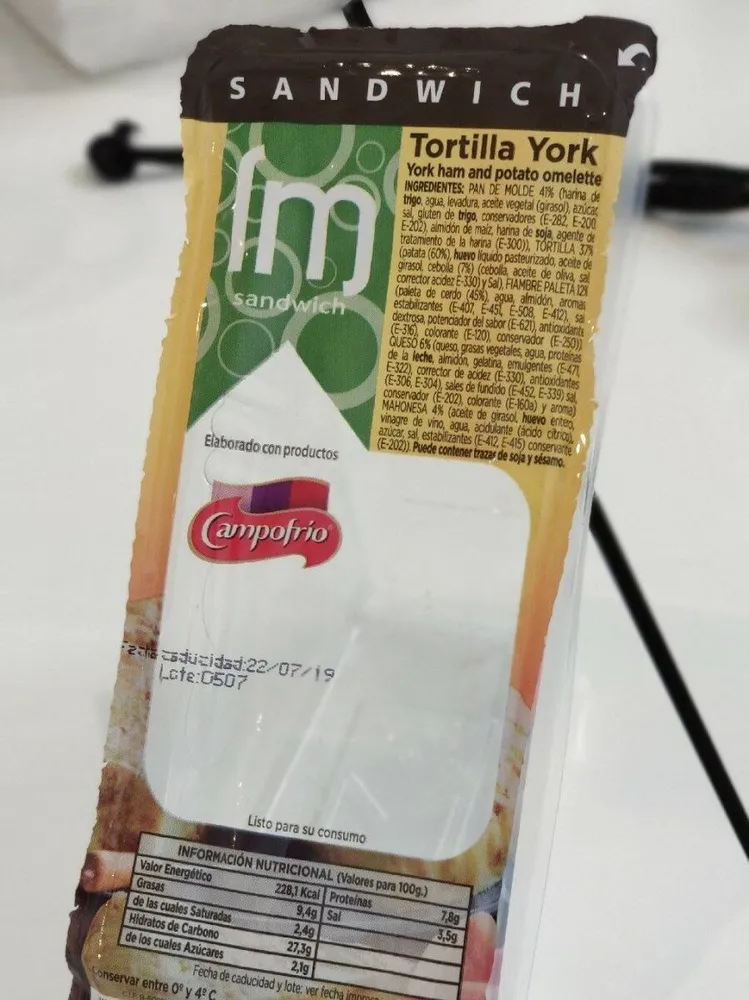 SANDWICH TORTILLA YORK LM