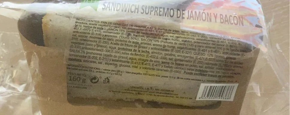 Sándwich supremo de jamon y bacon