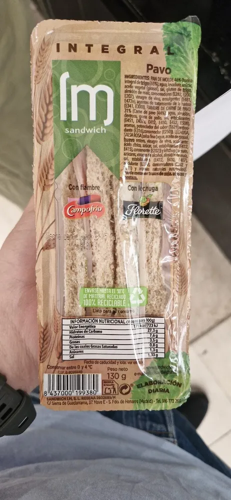 Sandwich integral de pavo