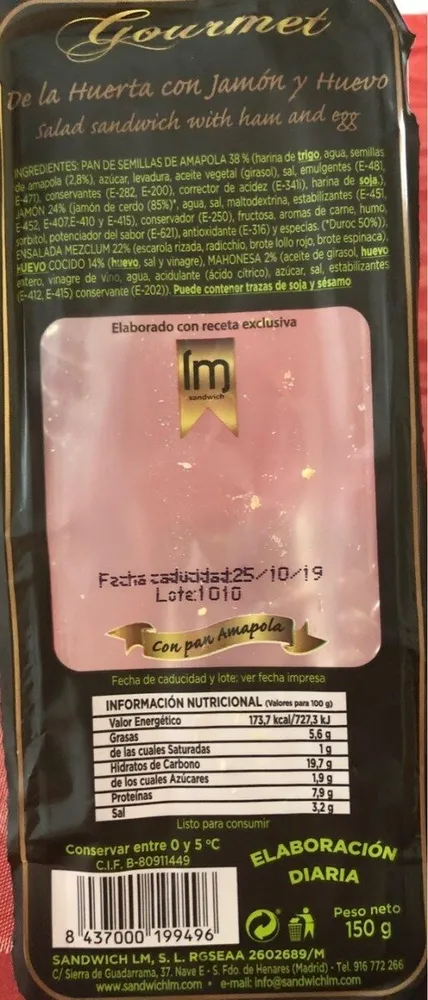 Gourmet de la huerta con jamón y huevo