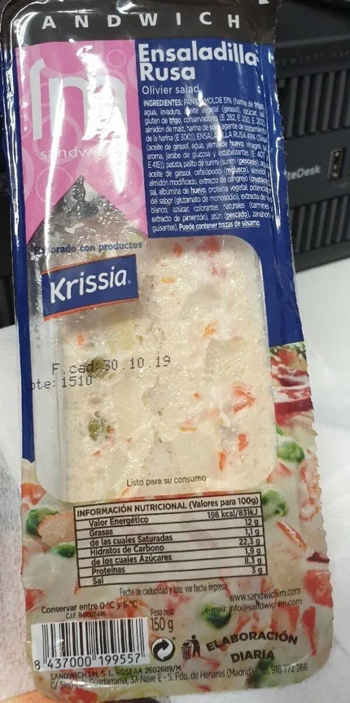 In sándwich ensaladilla rusa