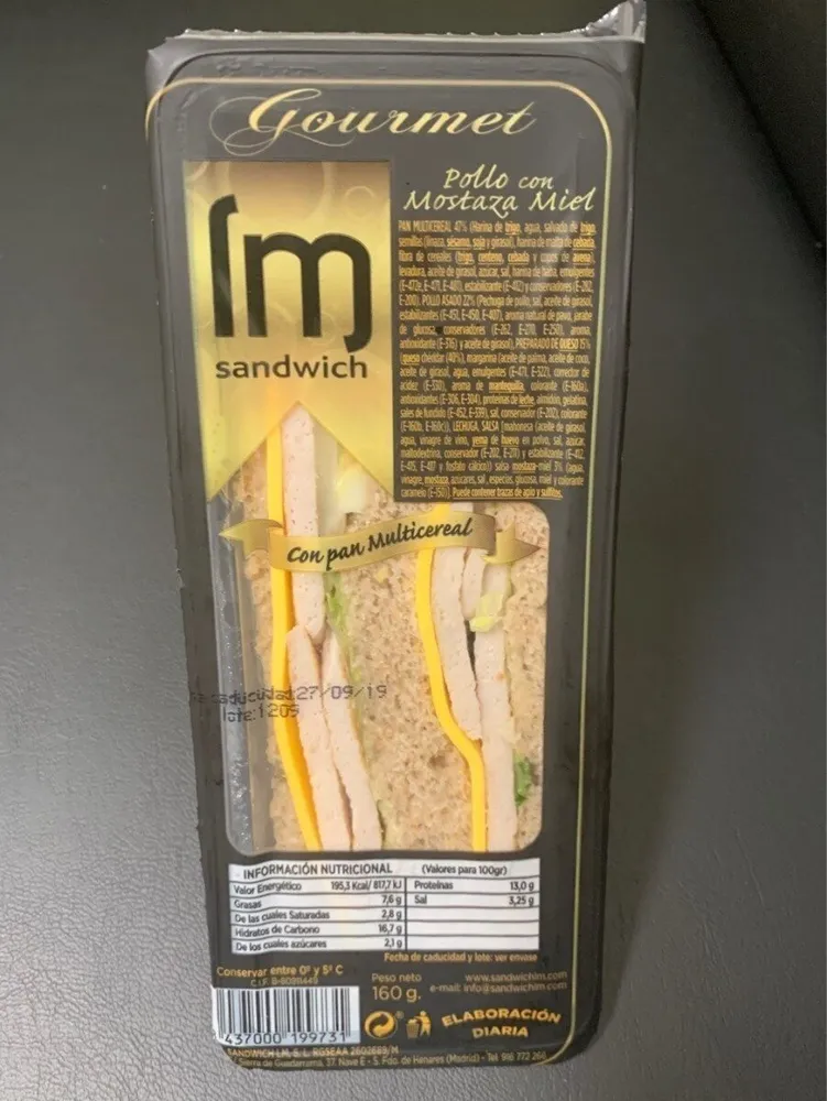Sandwich Gourmet Pollo con Mostaza y Miel