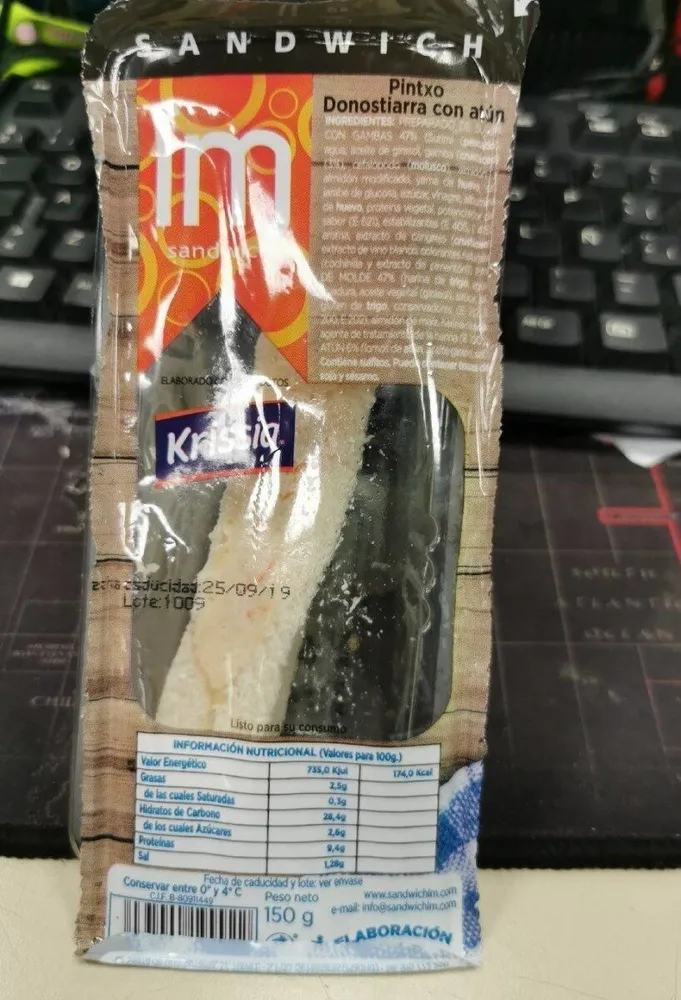 Sandwich de pintxo donostiarra con atún