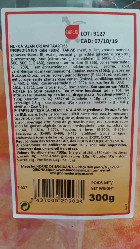 Catalan cream taartjes