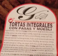 Tortas integrales con pasas y muesli
