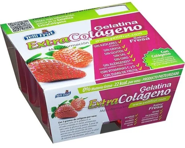 Gelatina extra colágeno sabor fresa
