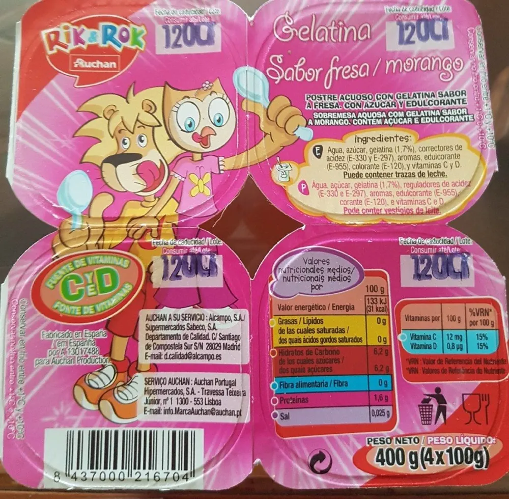 Gelatina sabor fresa