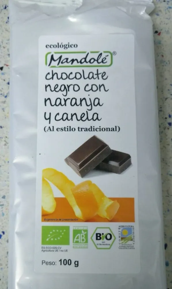 Chocolate negro con naranja y canela