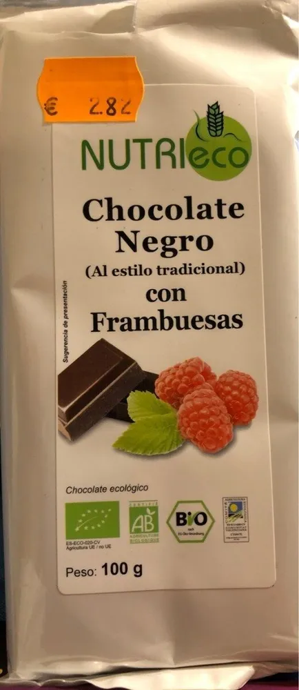 Chocolate negro con frambuesas