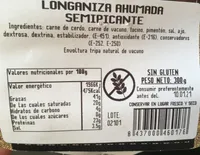 Longaniza ahumada semipicante