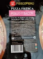 Pizza fresca pollo y Bacon