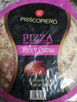 Pizza masa crujiente York y queso