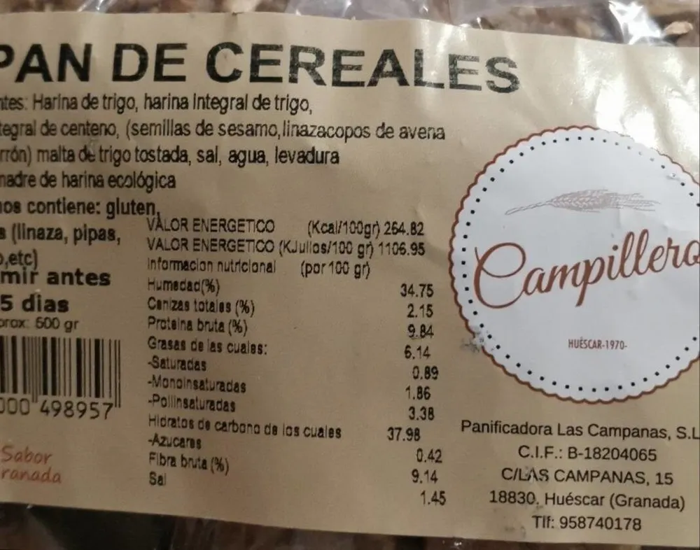 Pan de cereales