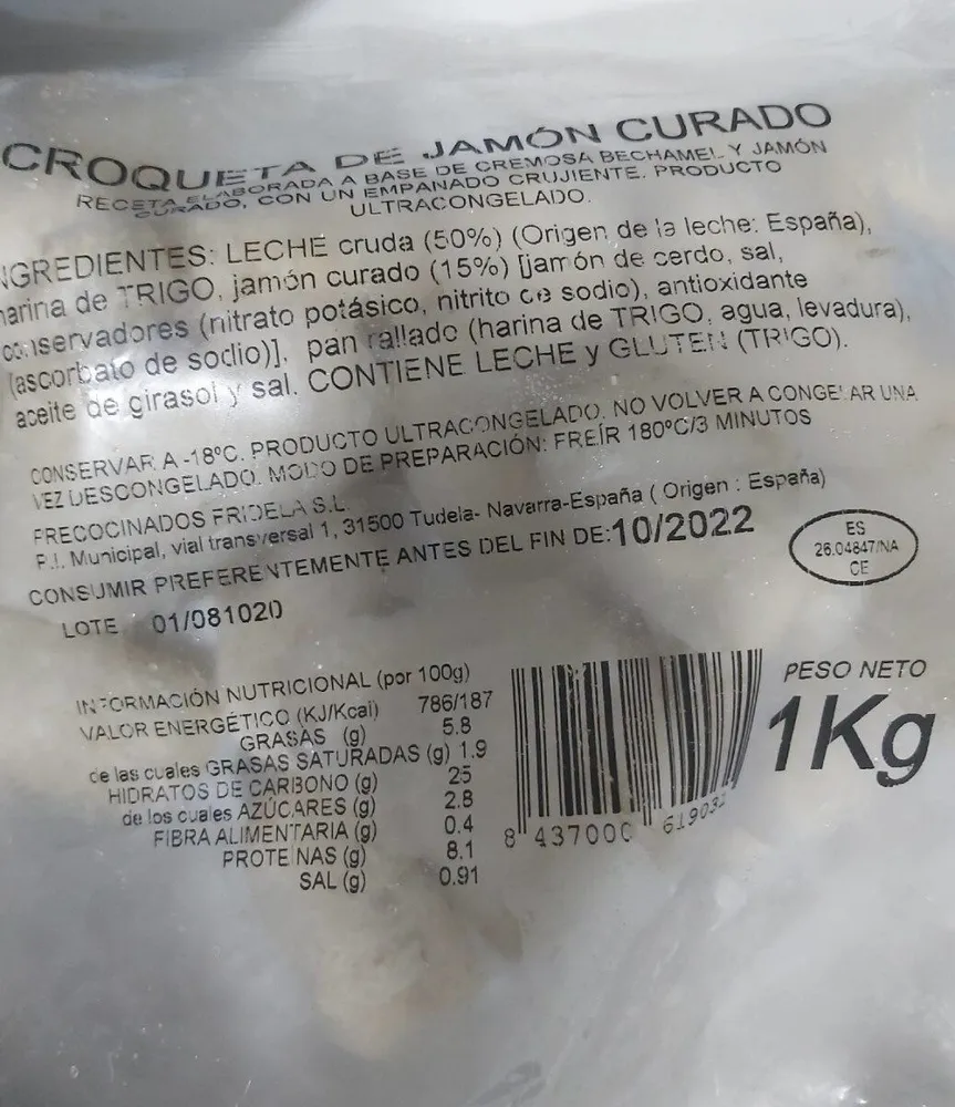 Croqueta de jamón curado