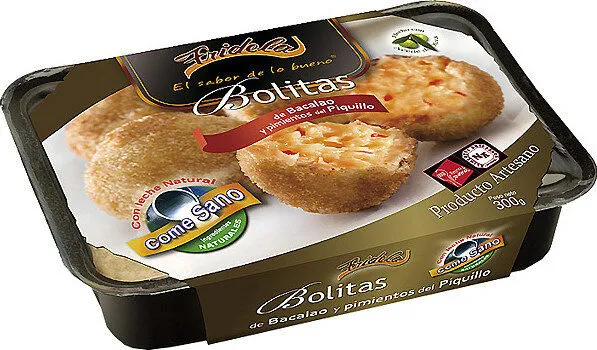 Bolitas de bacalao y pimientos del piquillo artesanas