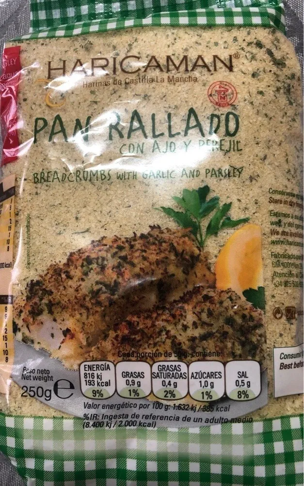 Pan rallado con ajo y perejil
