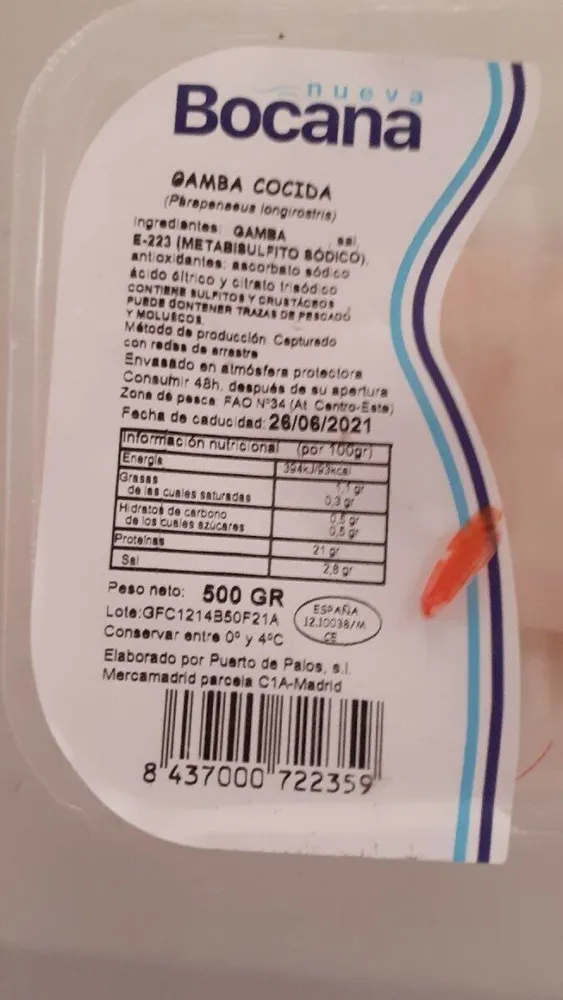Gamba cocida