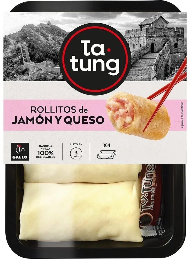 Rollitos de jamón y queso