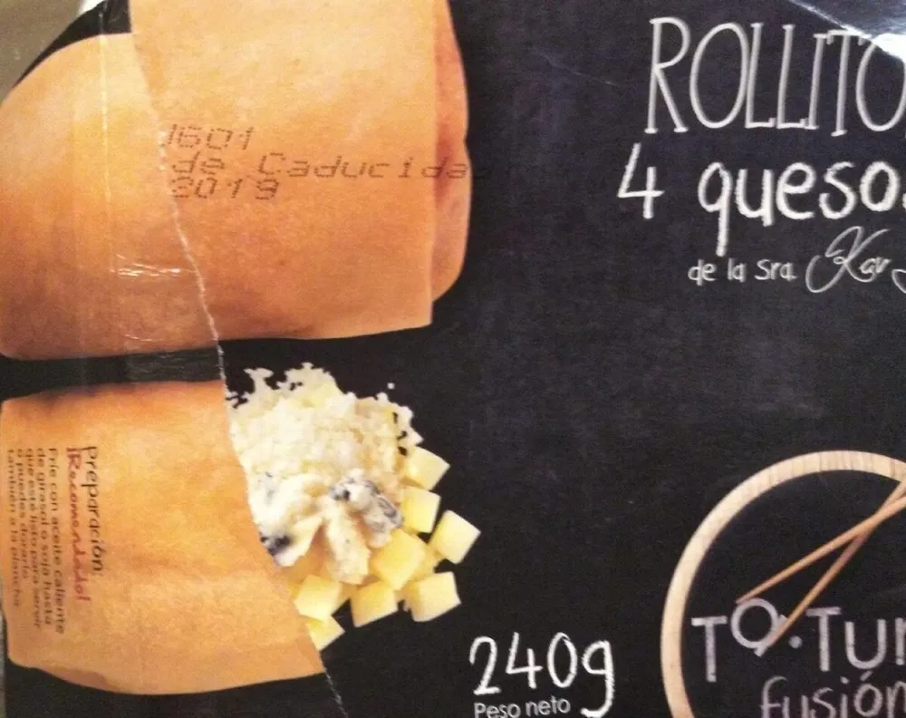 Rollitos cuatro quesos