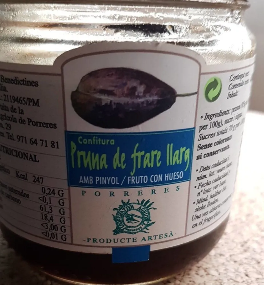 Mermelada de pruna de frare llarg