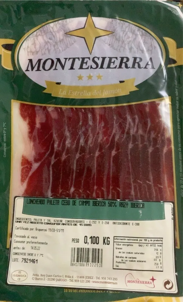 Paleta de cebo de campo iberica 50% raza iberica