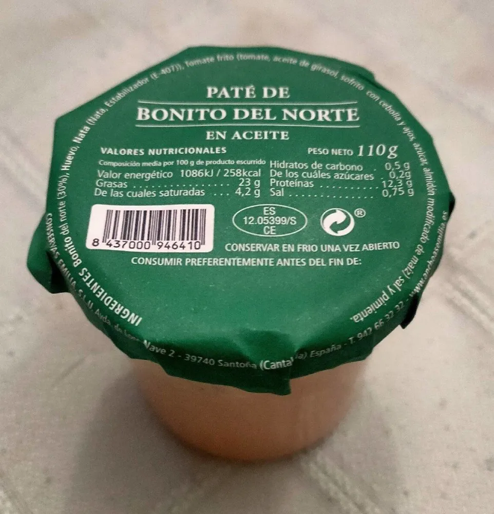 Paté bonito del norte en aceite