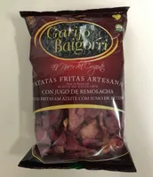 Patatas con jugo de remolacha