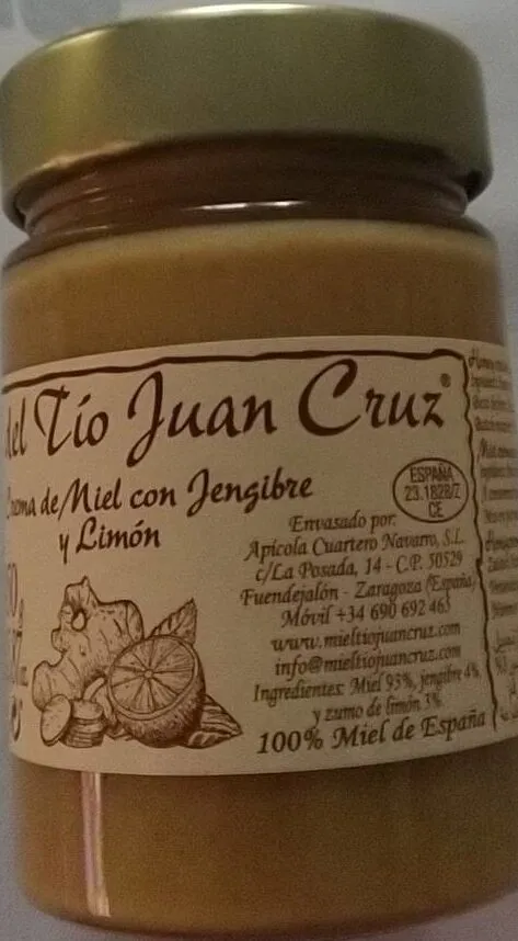 Crema de miel con jengibre y limón