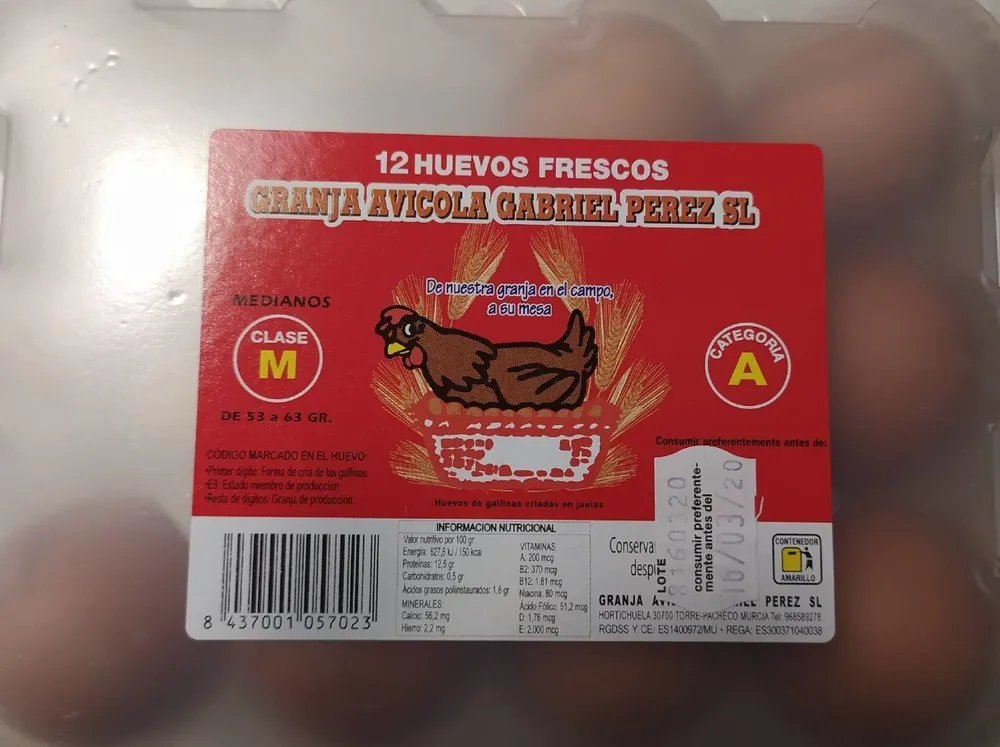 12 huevos frescos
