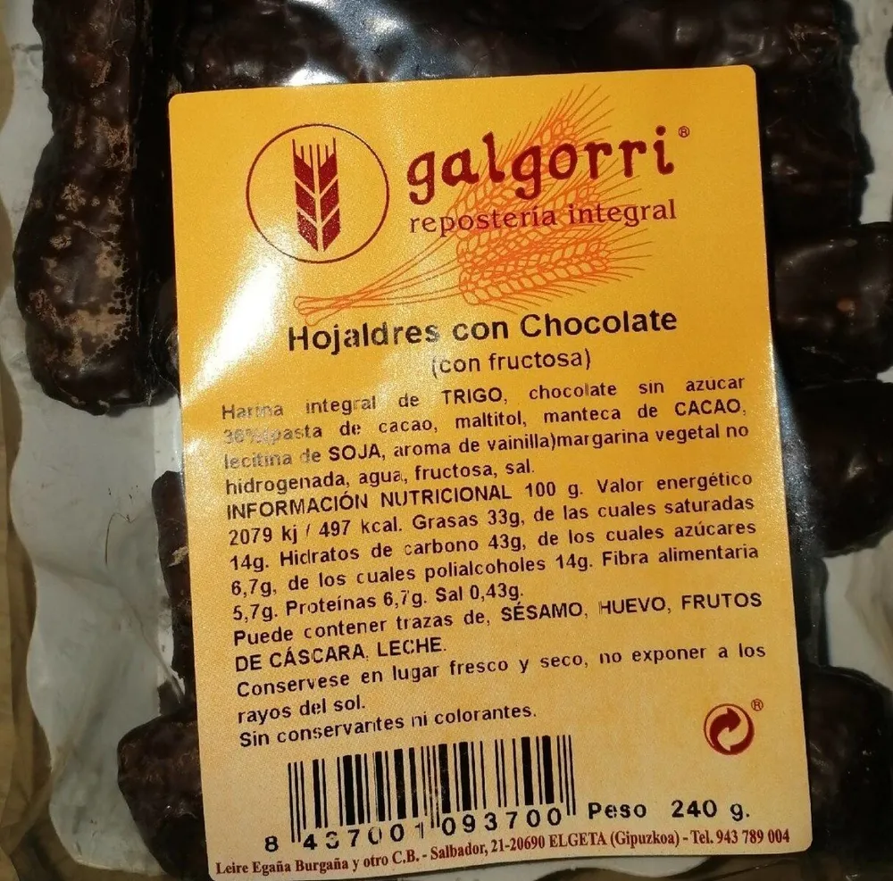 Hojaldres con chocolate