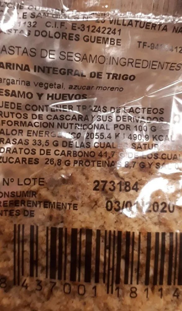 Pastas de sésamo