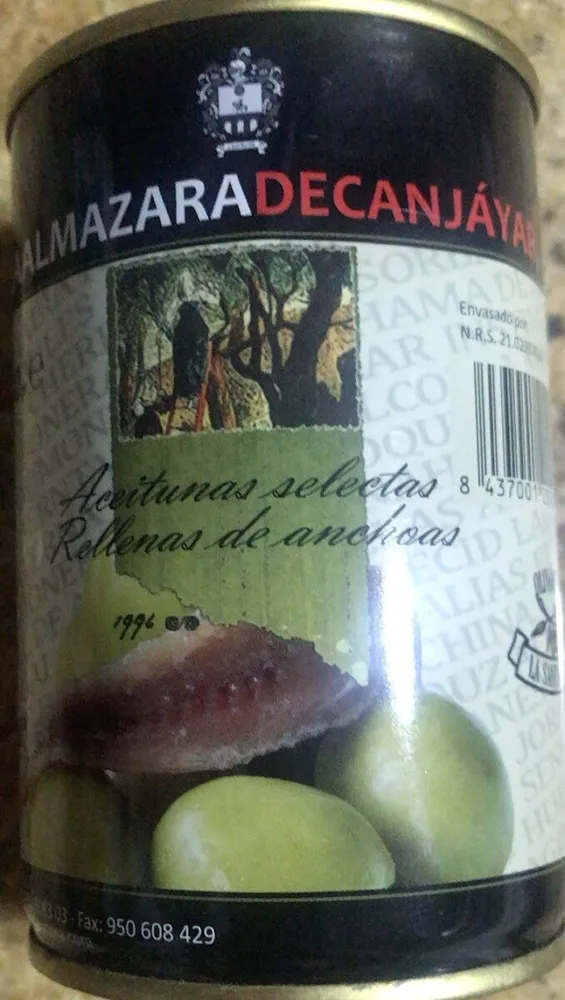 Aceitunas selectas rellenas de anchoa