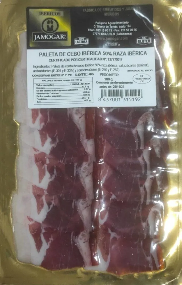Paleta de cebo ibérica 50 raza ibérica