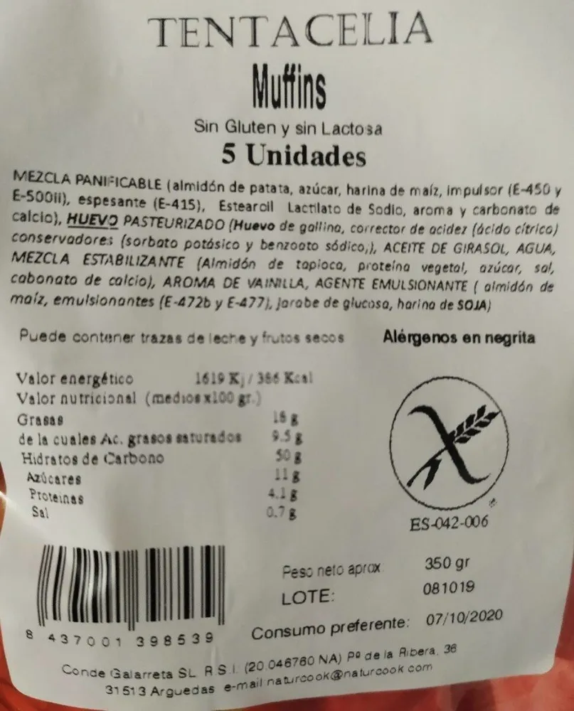 Muffins sin gluten