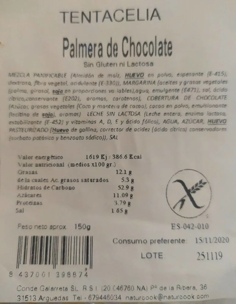Palmera de chocolate