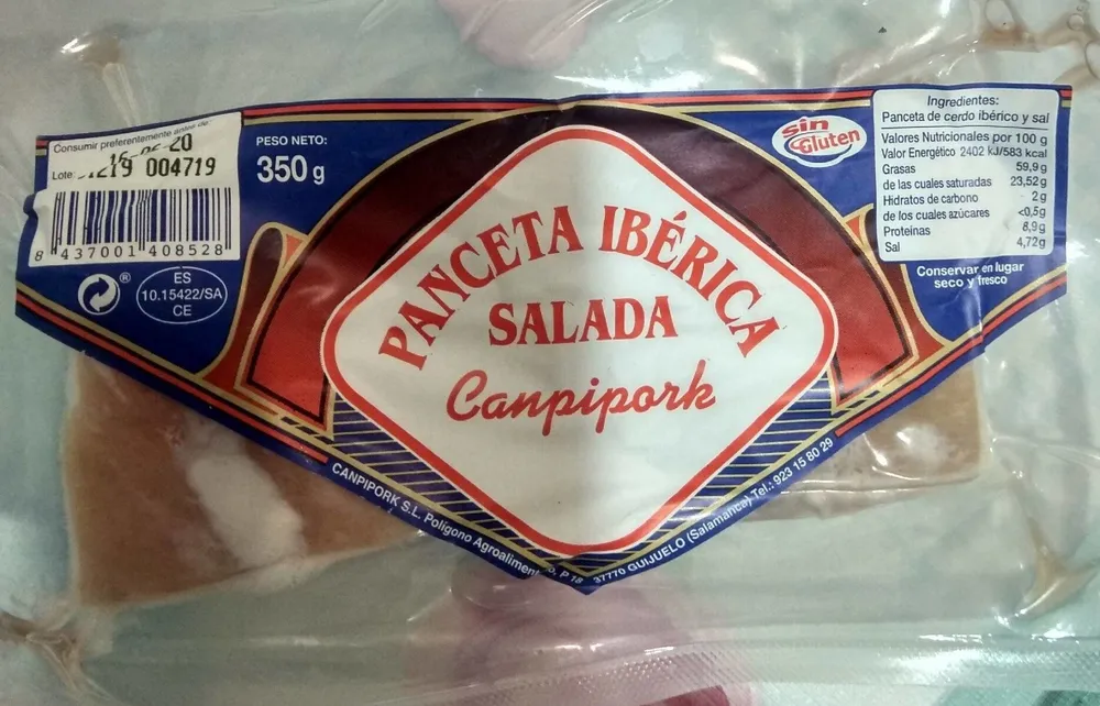 Panceta ibérica salalda