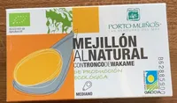 Mejillón al natural con troncos de wakame