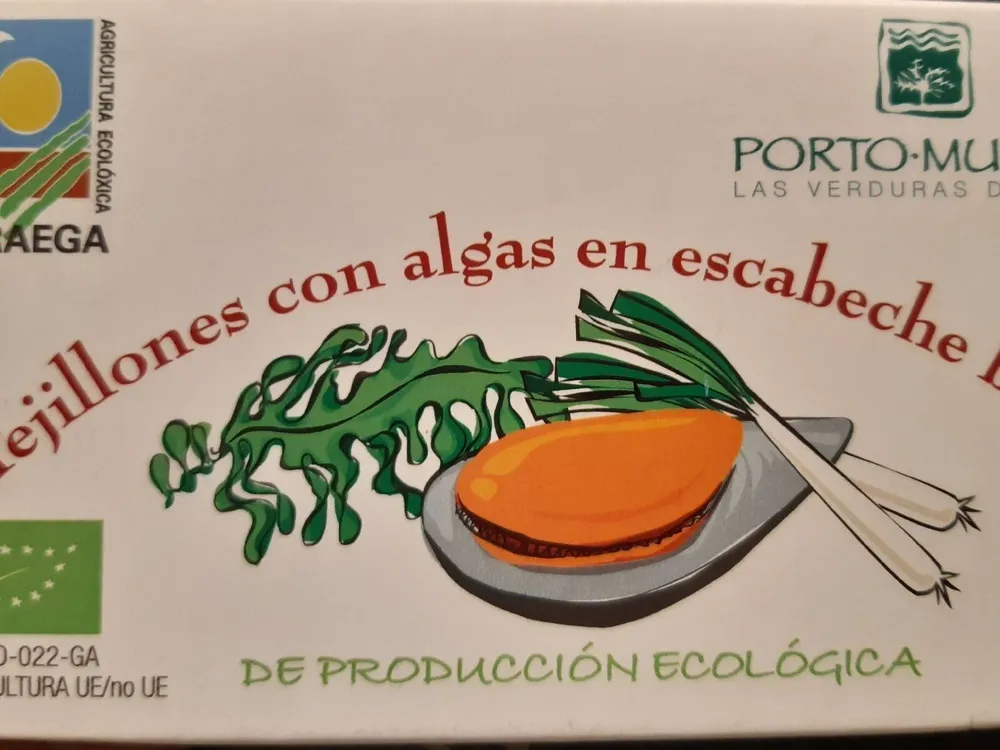 Mejillones con algas en escabeche blanco