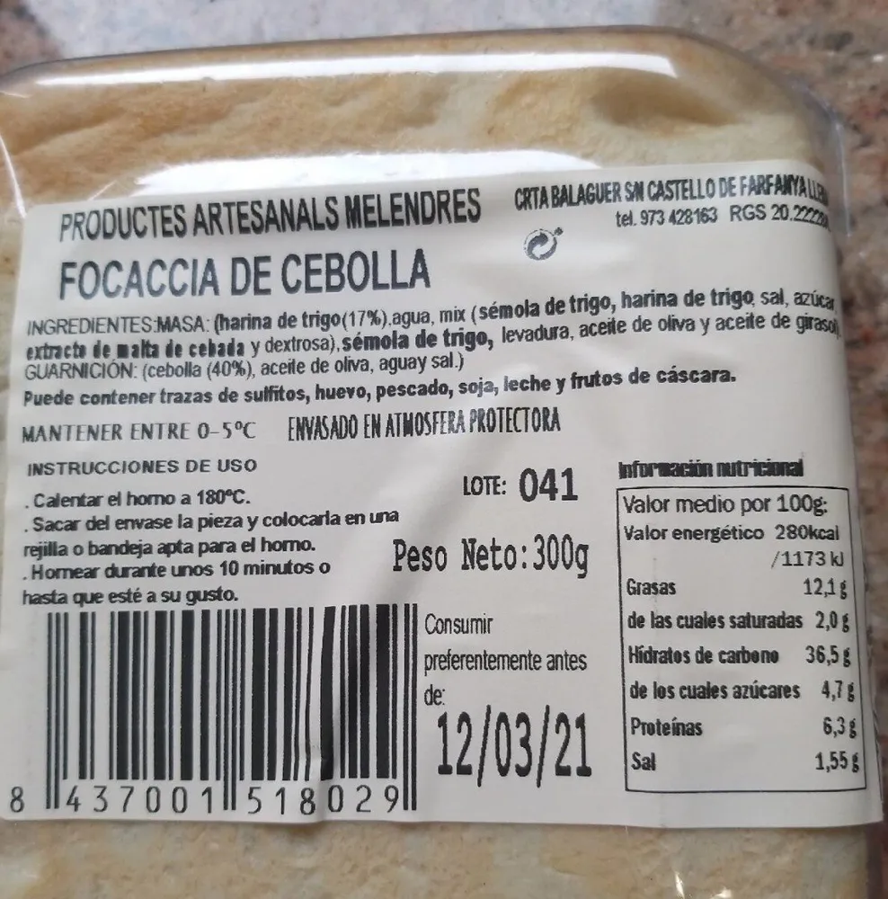 FOCACCIA CEBOLLA