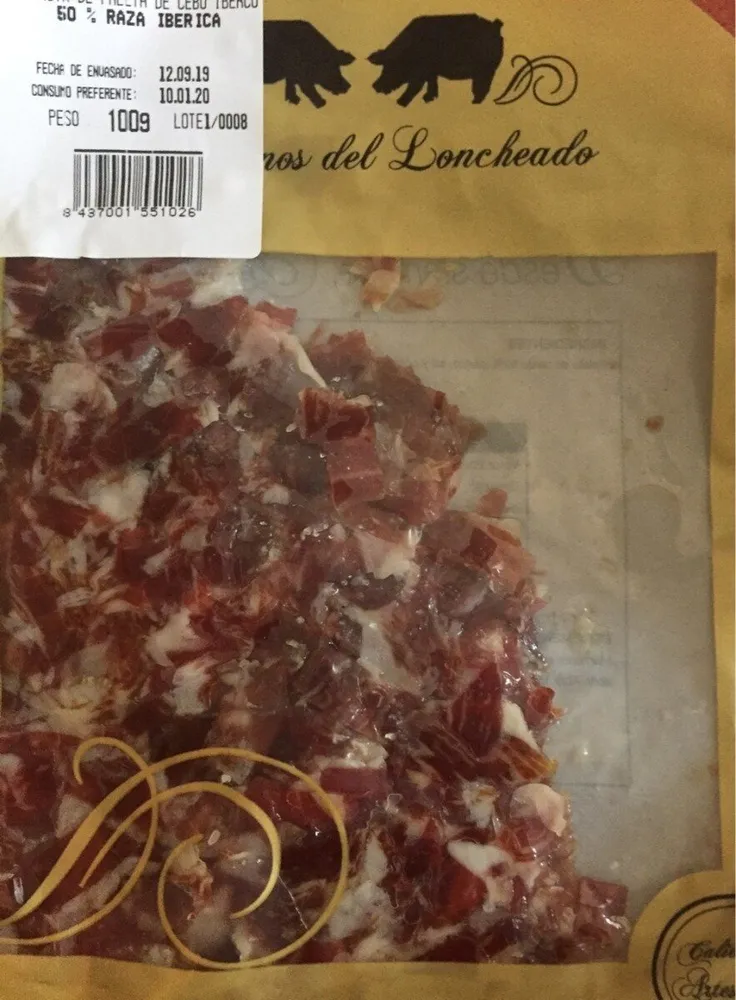 Virutas de paleta de cebo ibérica