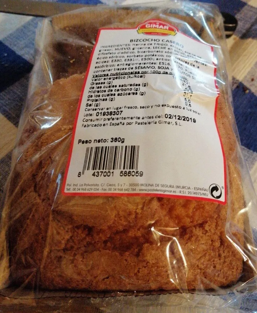 Bizcocho casero