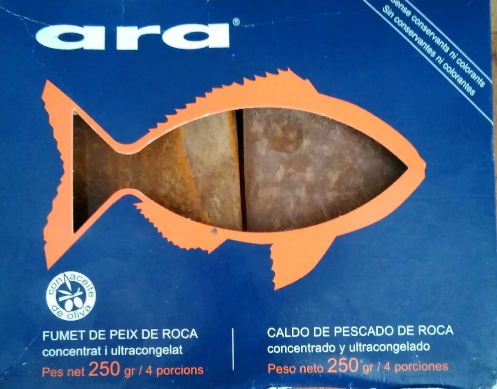 Caldo de pescado de roca