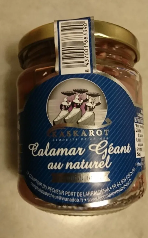 Calamar géant au naturel