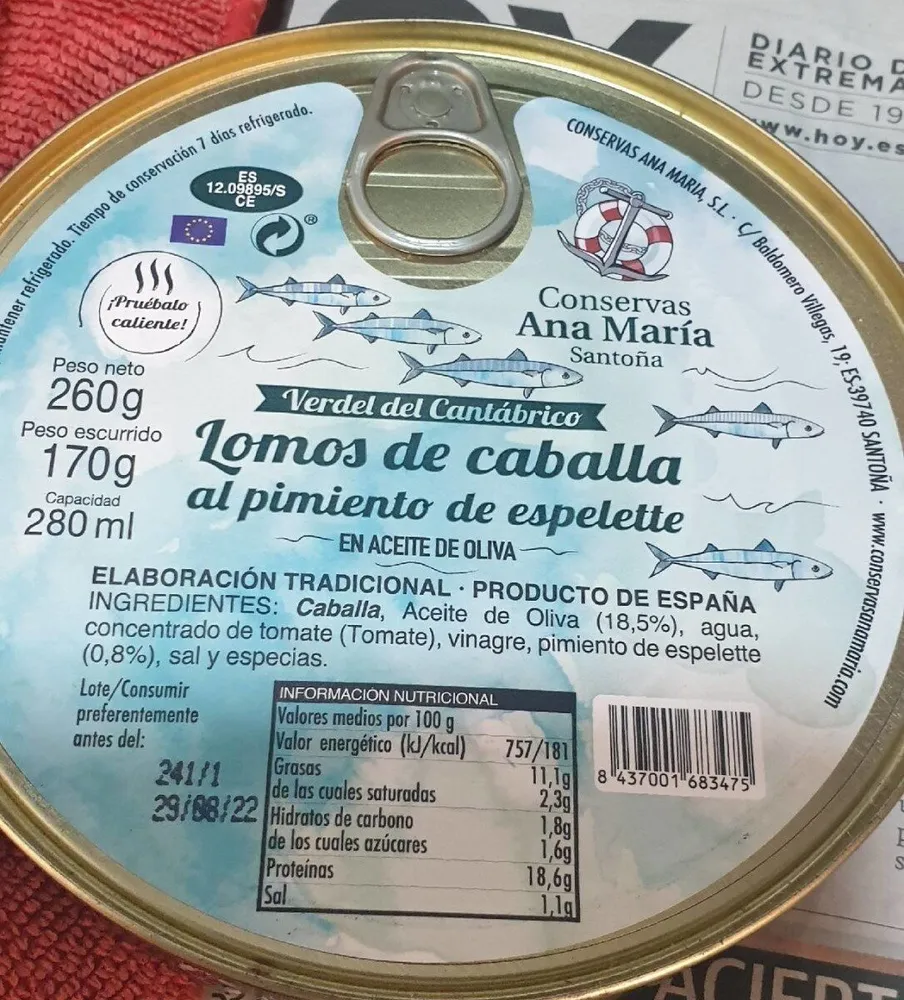 Lomos de caballa al pimiento se espelette